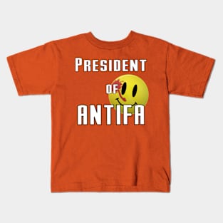 President of ANTIFA smiley Kids T-Shirt